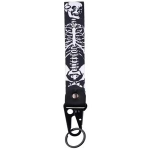 Black and White Skeleton Keychain Strap